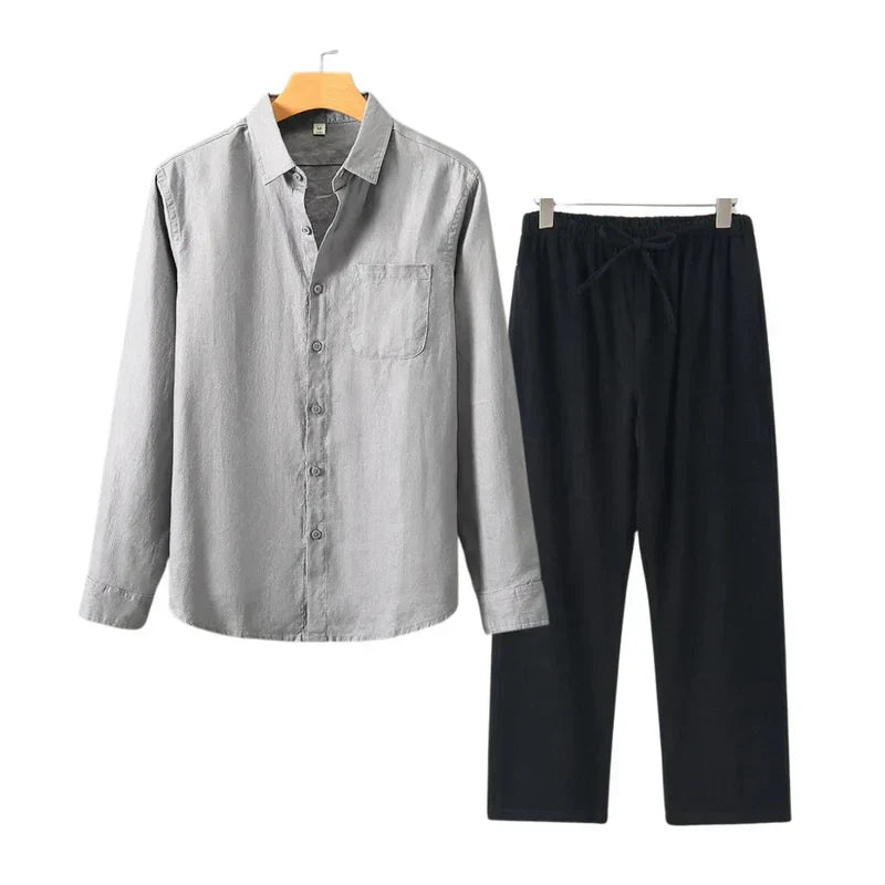 Beyond Chic | Linen Combo Long Sleeve