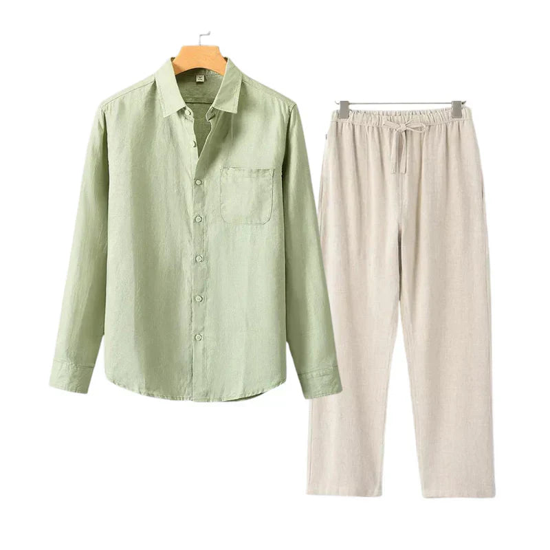 Beyond Chic | Linen Combo Long Sleeve