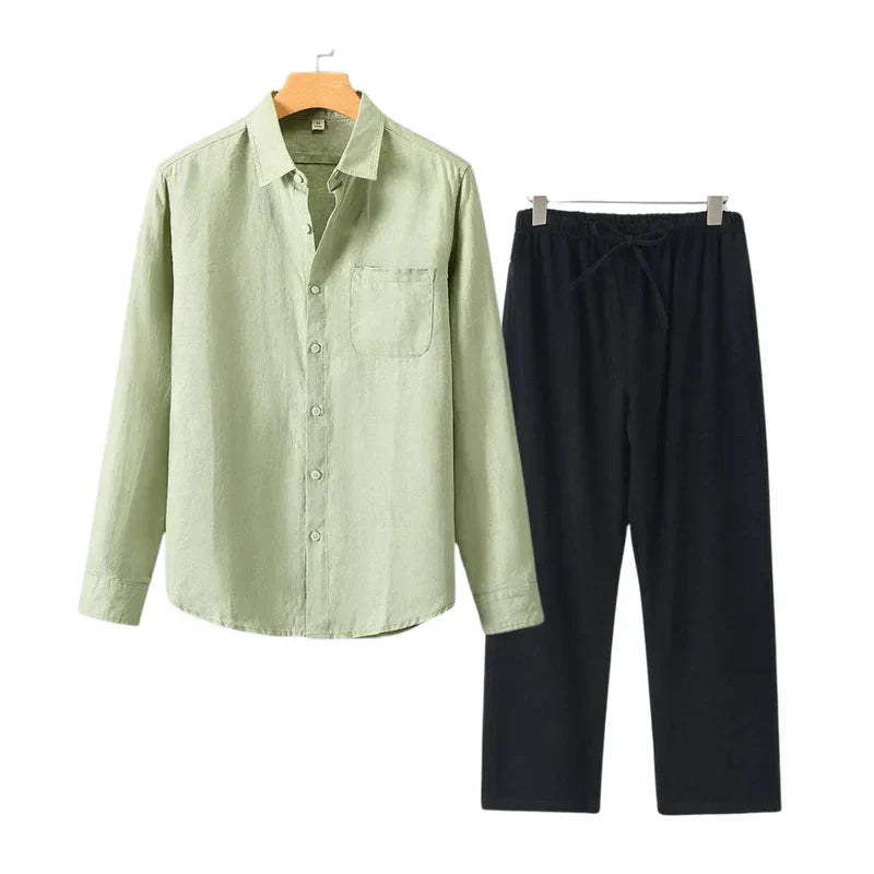 Beyond Chic | Linen Combo Long Sleeve