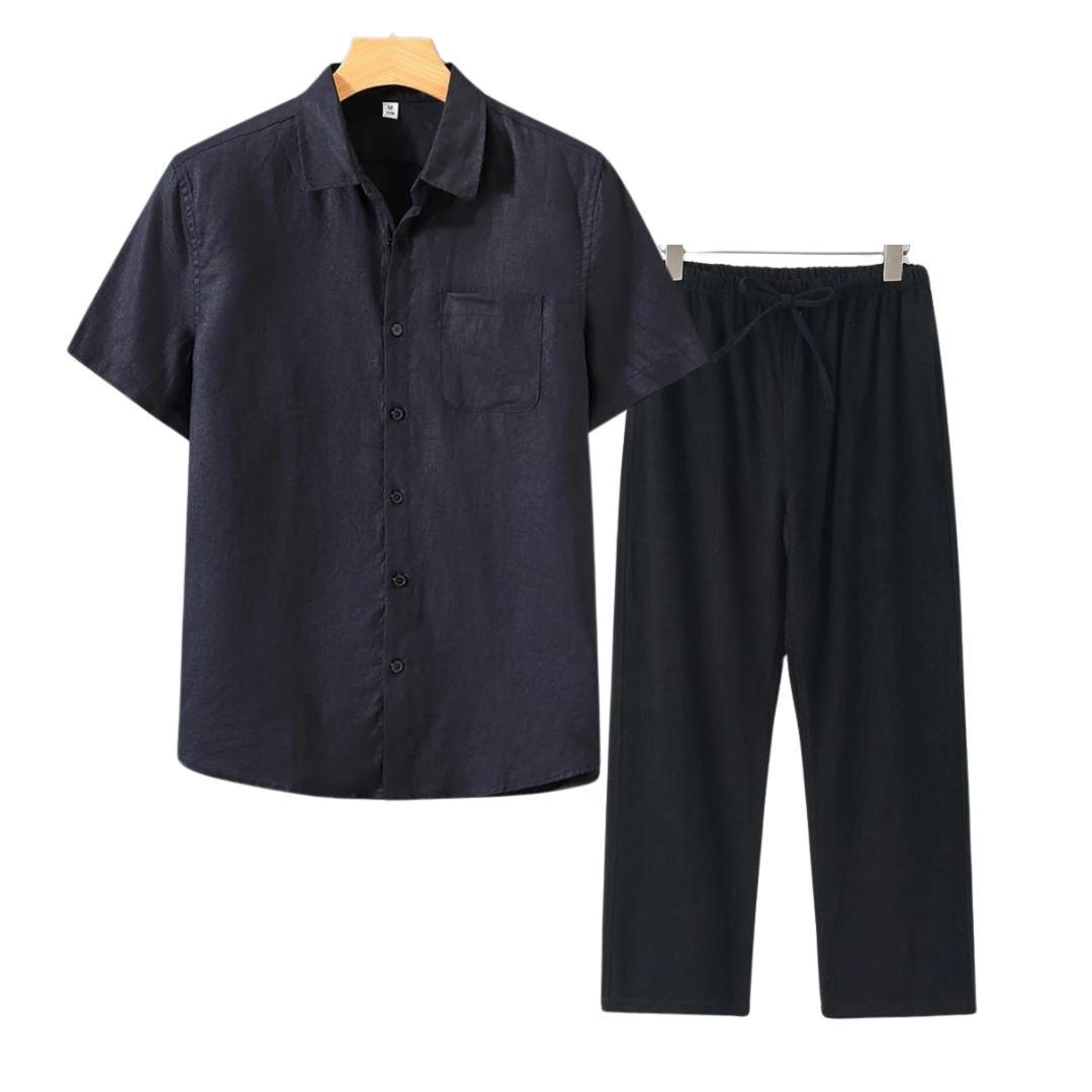 Beyond Chic | Linen Combo Short Sleeve