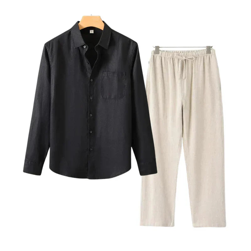 Beyond Chic | Linen Combo Long Sleeve