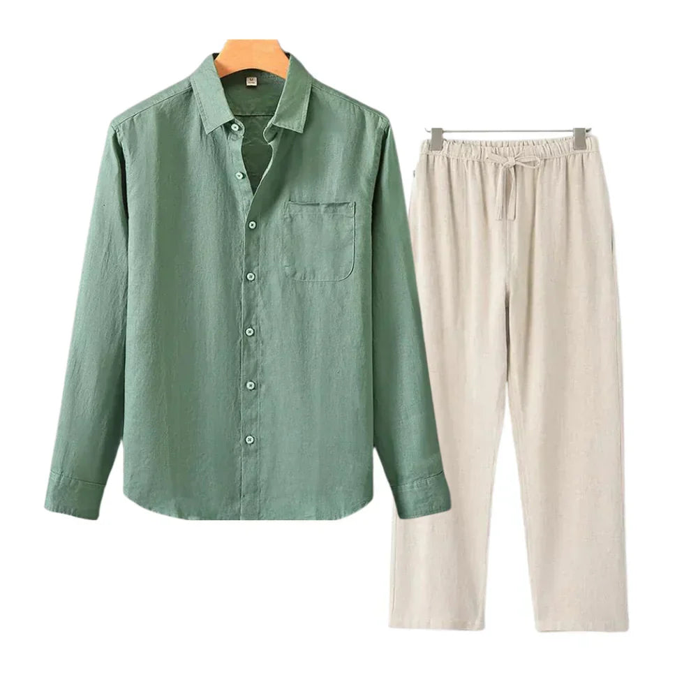 Beyond Chic | Linen Combo Long Sleeve