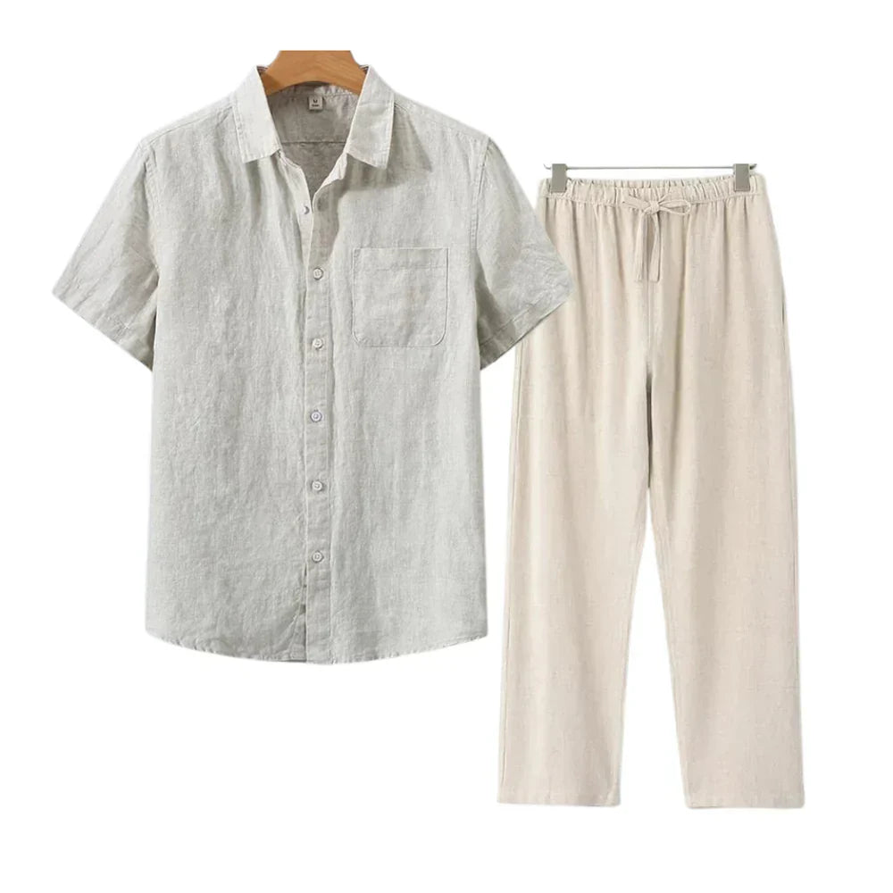 Beyond Chic | Linen Combo Short Sleeve
