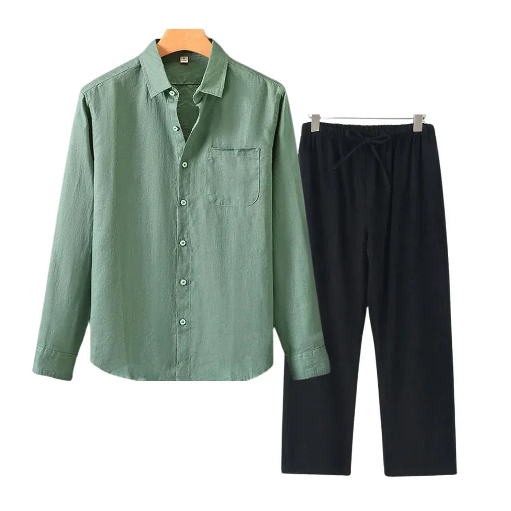 Beyond Chic | Linen Combo Long Sleeve
