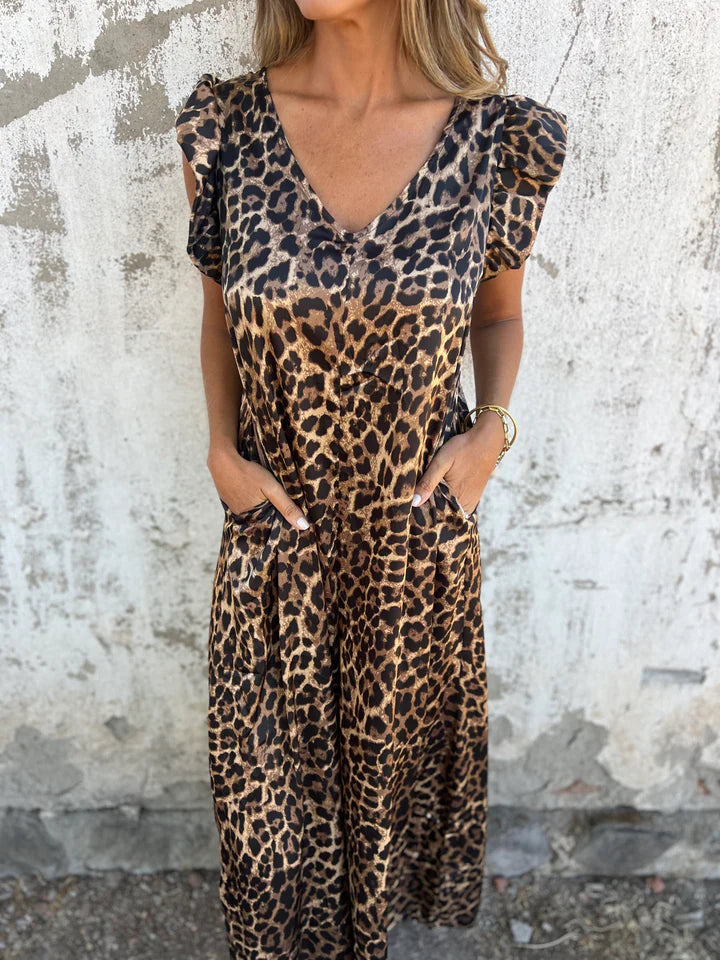 Beyond Chic | Leopard Print Maxi Dress with V-Neck