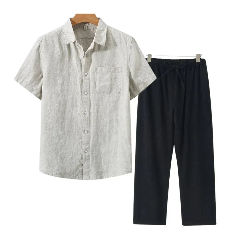 Beyond Chic | Linen Combo Short Sleeve
