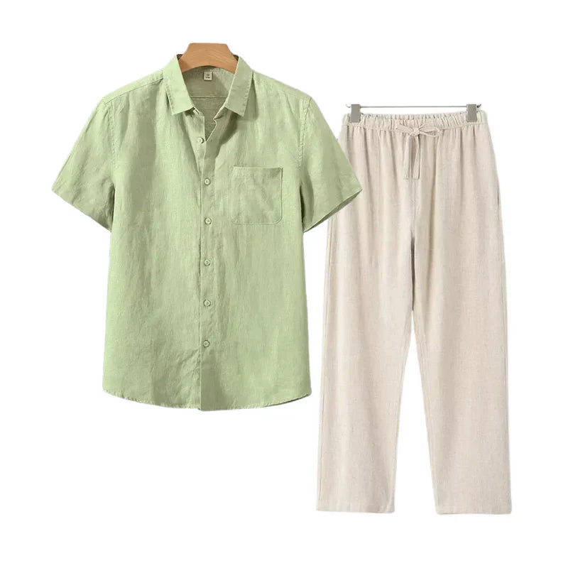 Beyond Chic | Linen Combo Short Sleeve