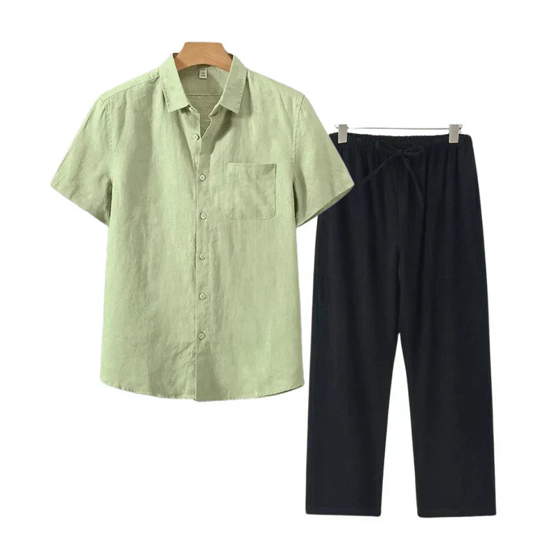 Beyond Chic | Linen Combo Short Sleeve