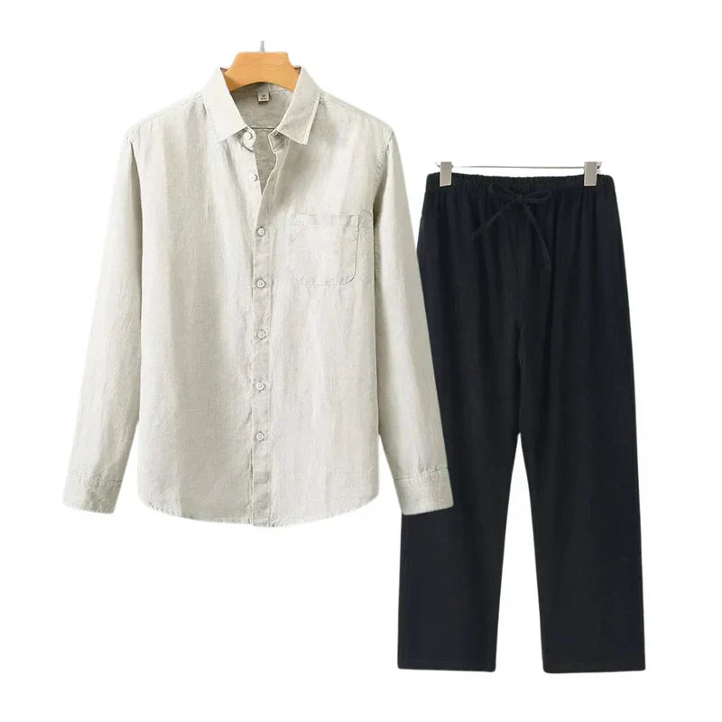 Beyond Chic | Linen Combo Long Sleeve