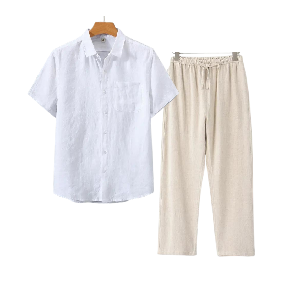 Beyond Chic | Linen Combo Short Sleeve