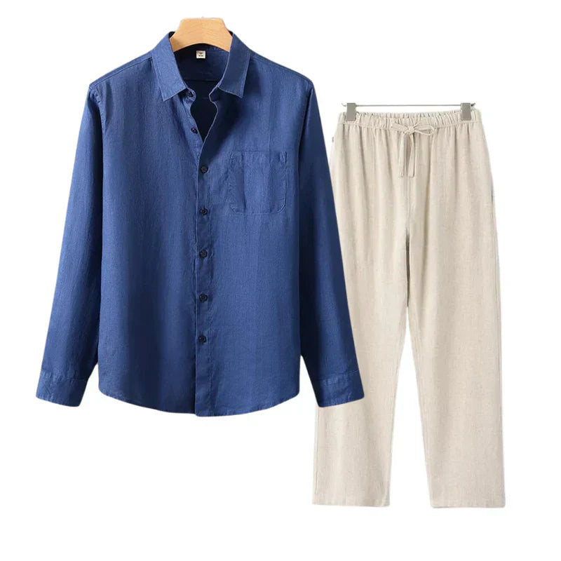 Beyond Chic | Linen Combo Long Sleeve
