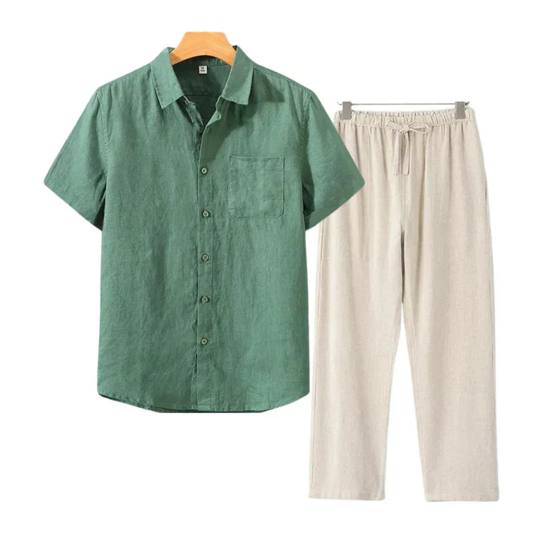 Beyond Chic | Linen Combo Short Sleeve