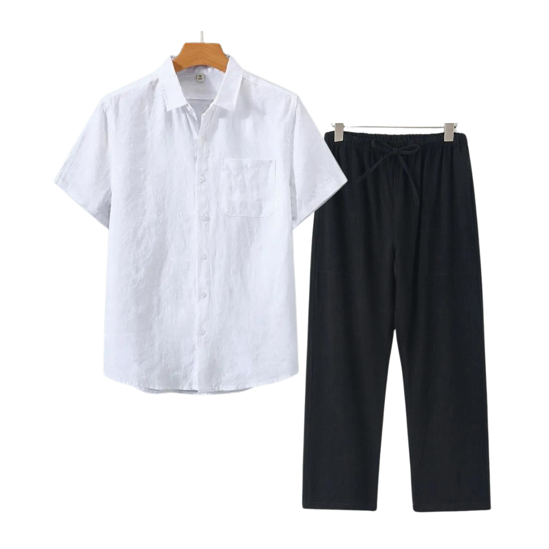 Beyond Chic | Linen Combo Short Sleeve