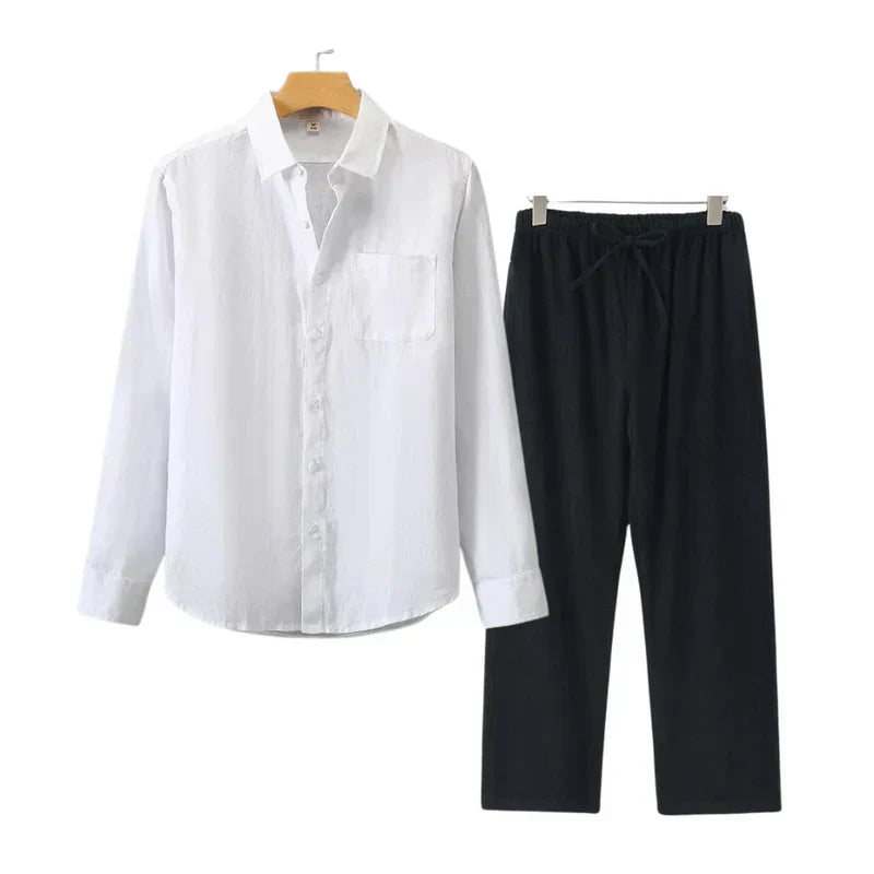 Beyond Chic | Linen Combo Long Sleeve