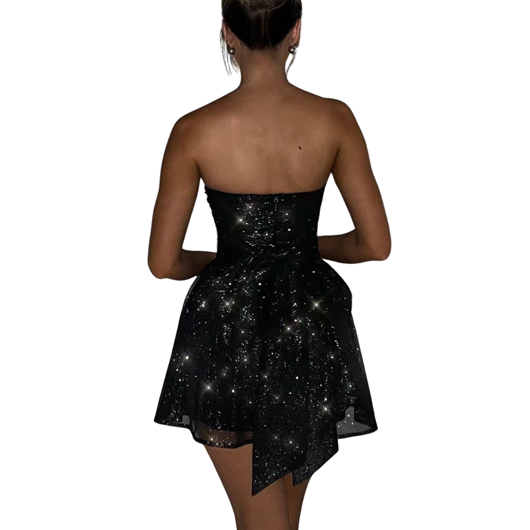 Beyond Chic | Sequin Bow Corset Dress
