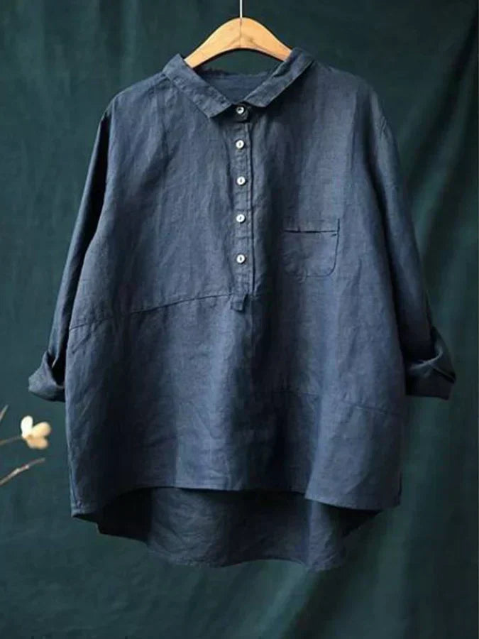 EVOQUE™ | Casual Linen Button-Up Shirt