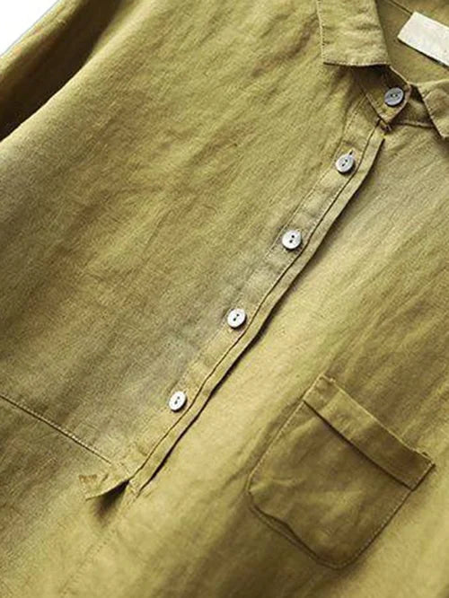 EVOQUE™ | Casual Linen Button-Up Shirt