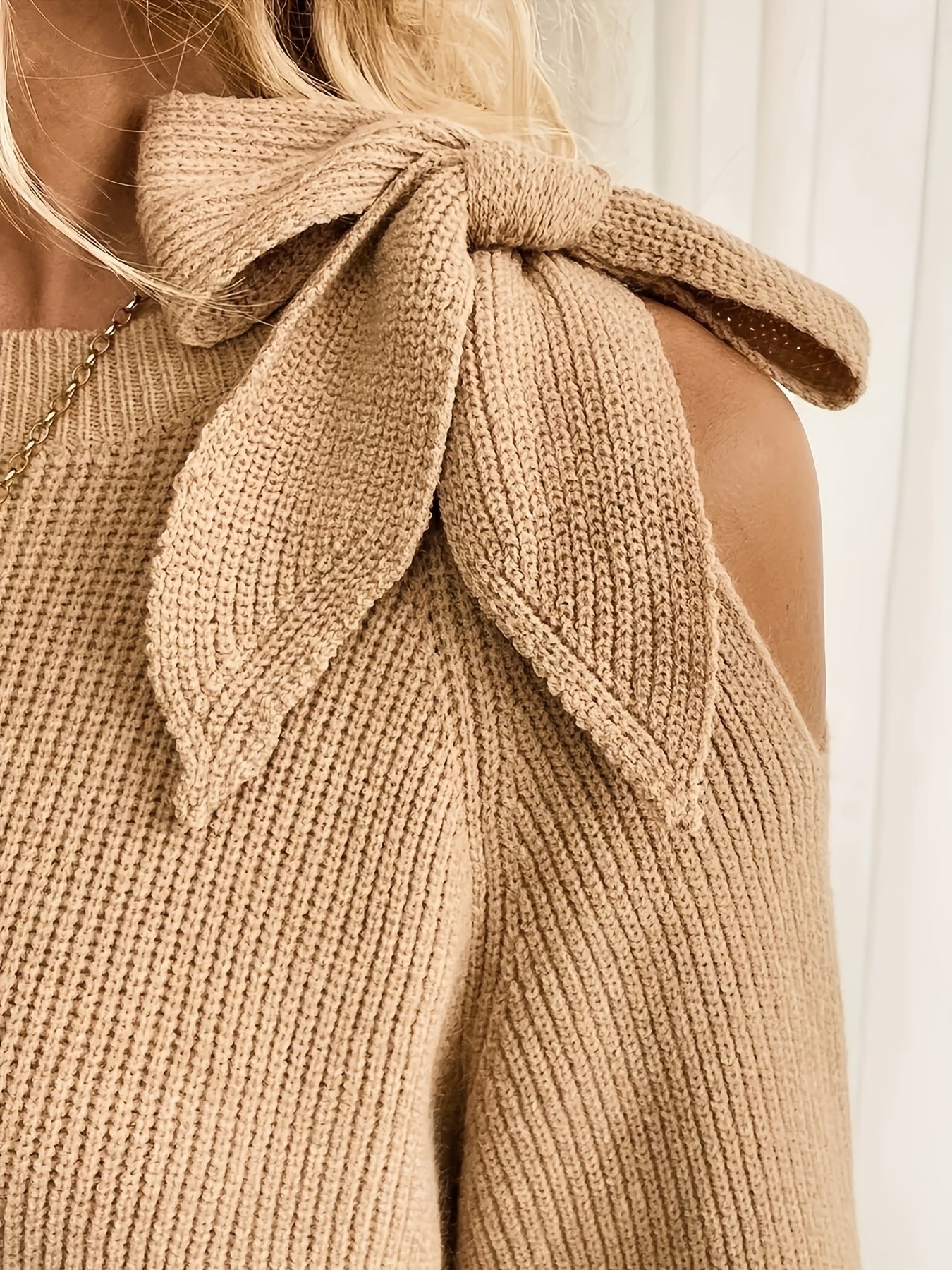 Evoque™ | Bow Shoulder Knit Sweater