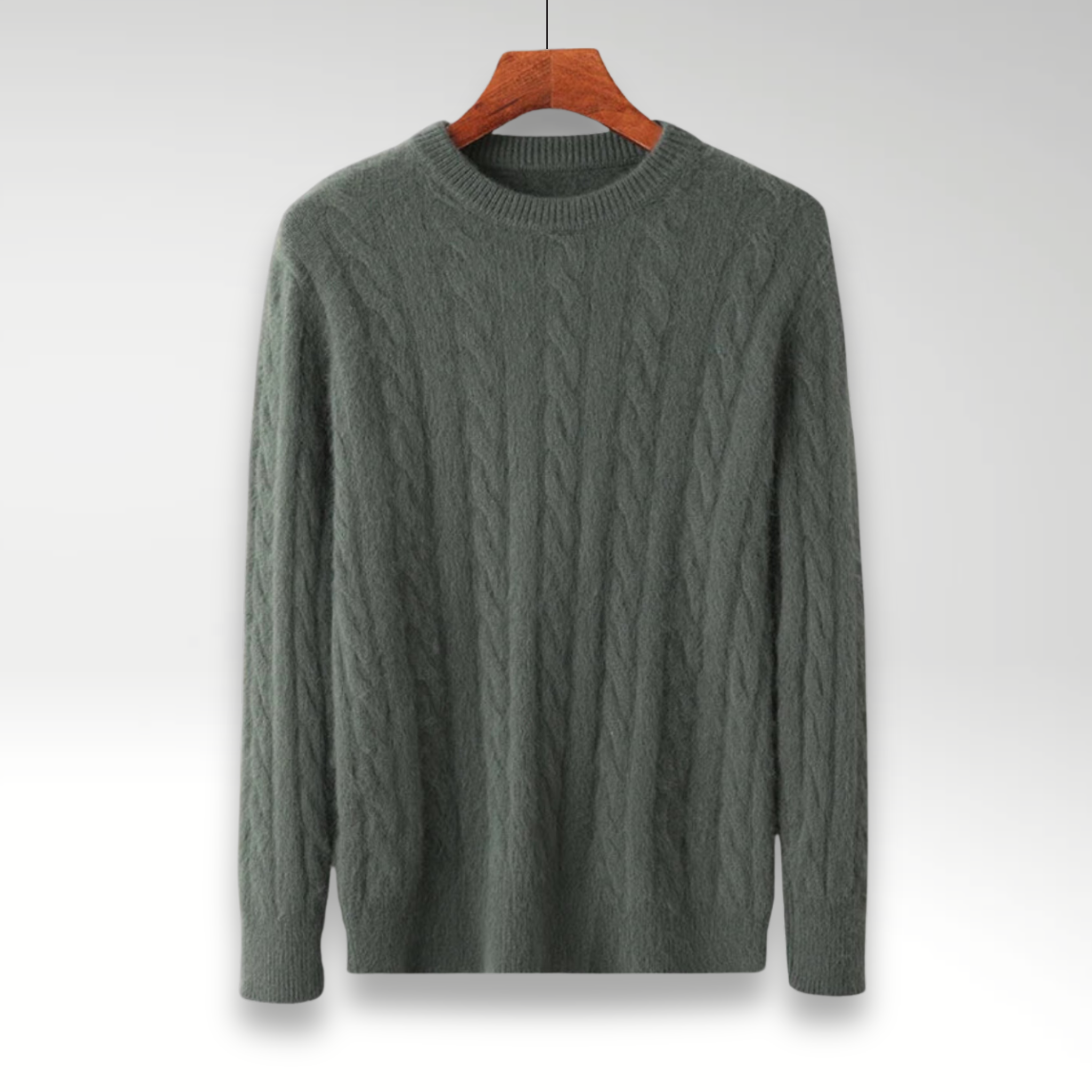 Evoque™ | Mink Cashmere Round Neck Winter Pullover