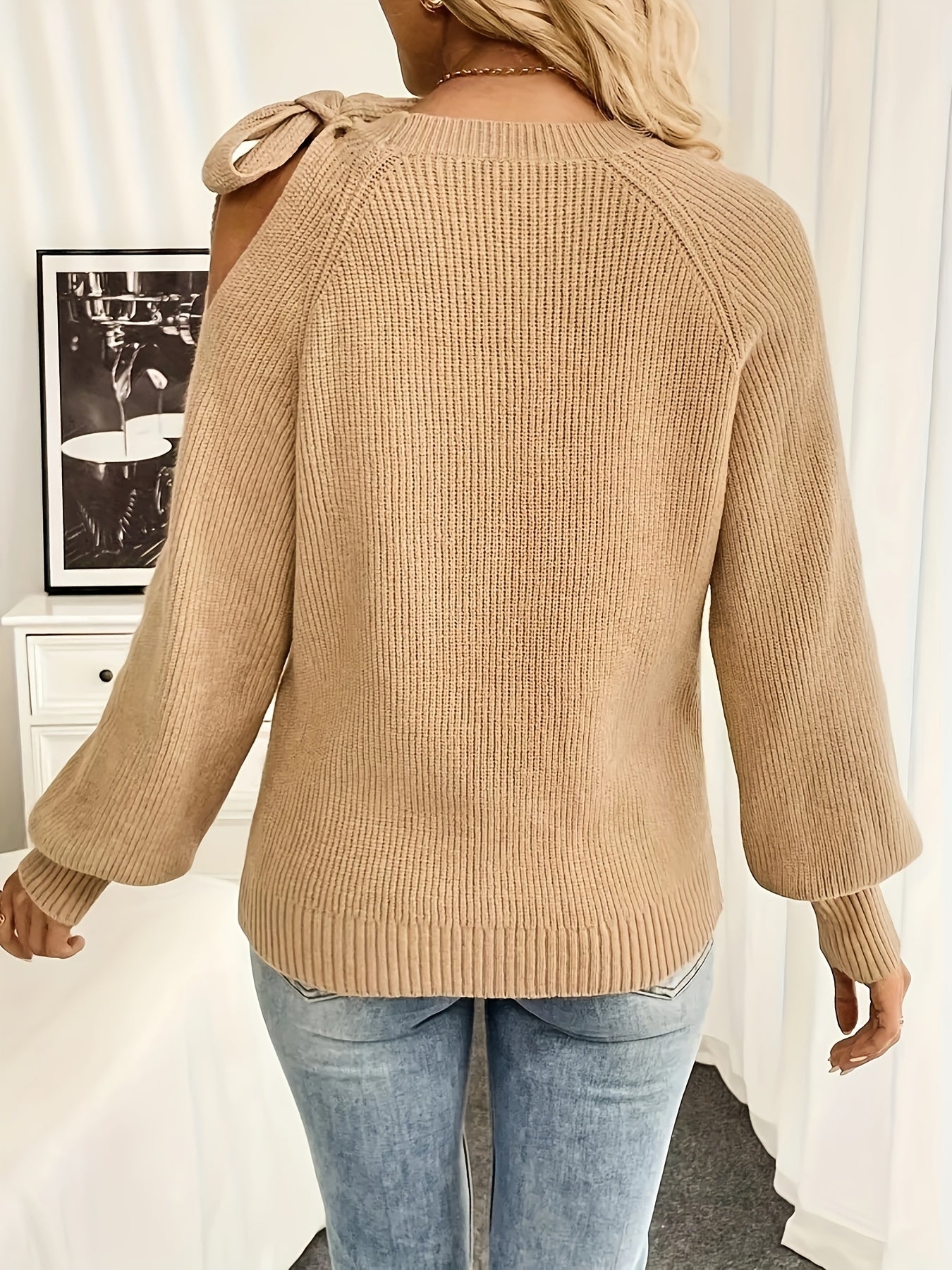 Evoque™ | Bow Shoulder Knit Sweater