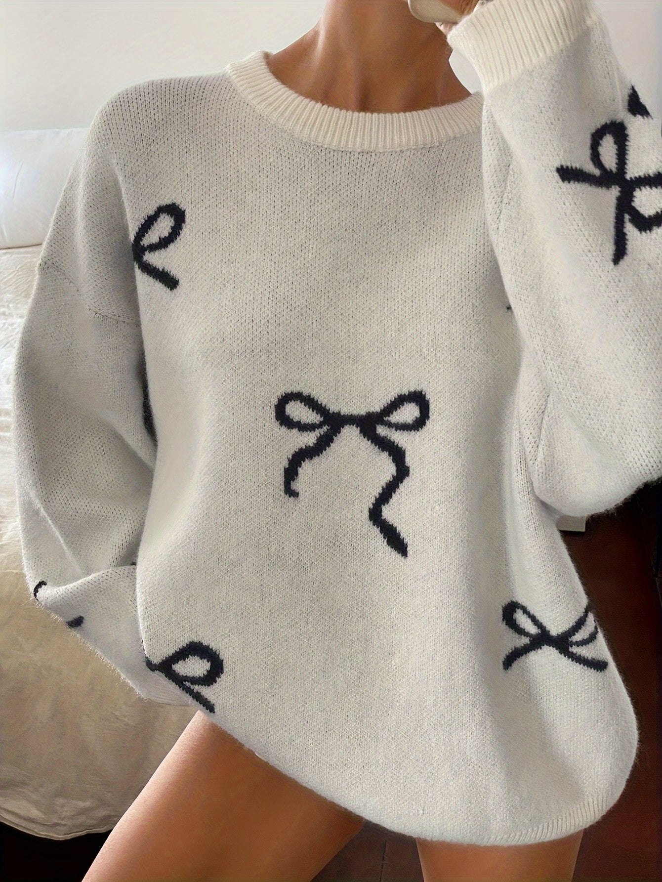 Evoque™ | Bow Detail Knit Sweater