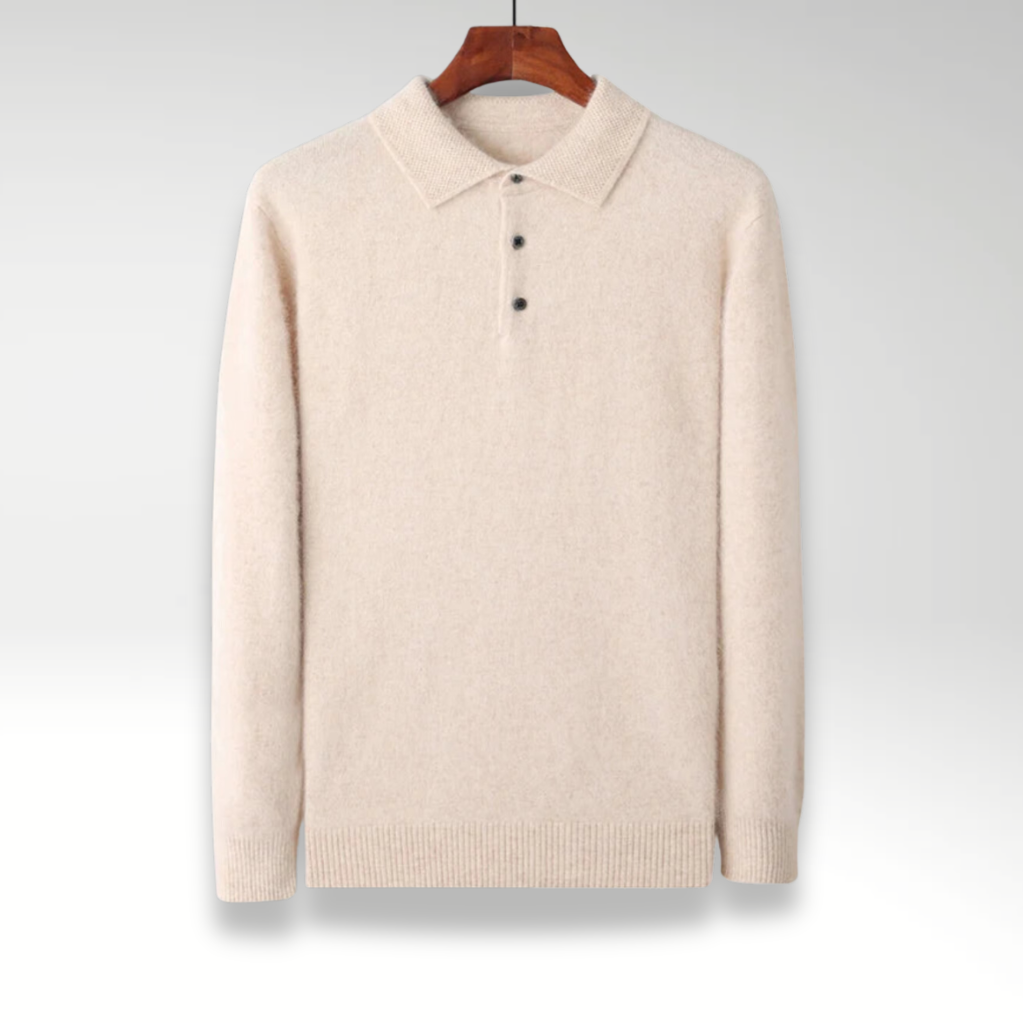 Evoque™ | Mink Cashmere Polo Sweater