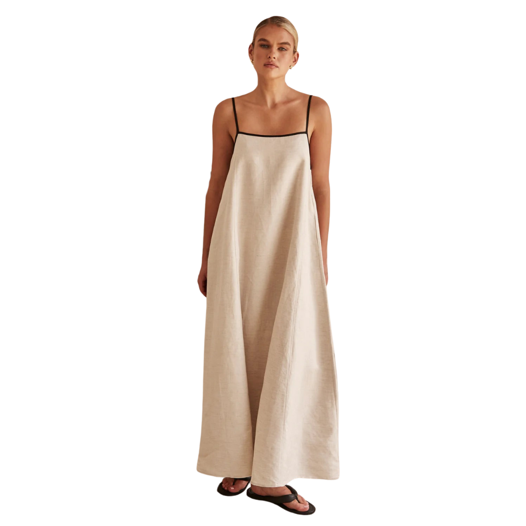 Beyond Chic | Contrast Linen Maxi Dress