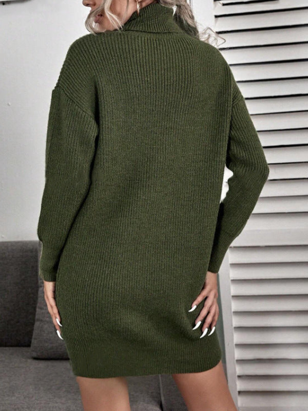 Evoque™ | Viral Turtle Neck Sweater Dress