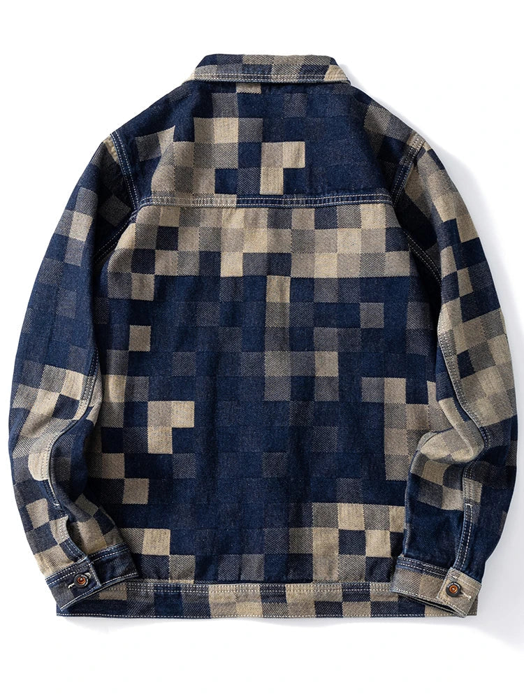 Evoque™ | Checked Denim Jacket