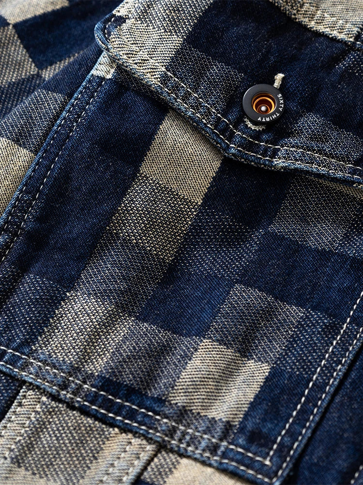 Evoque™ | Checked Denim Jacket