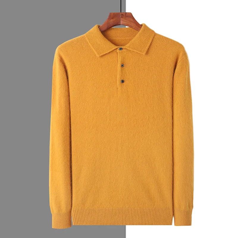 Evoque™ | Mink Cashmere Polo Sweater