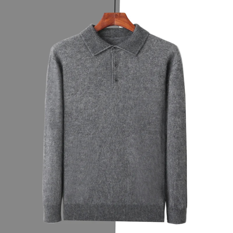 Evoque™ | Mink Cashmere Polo Sweater