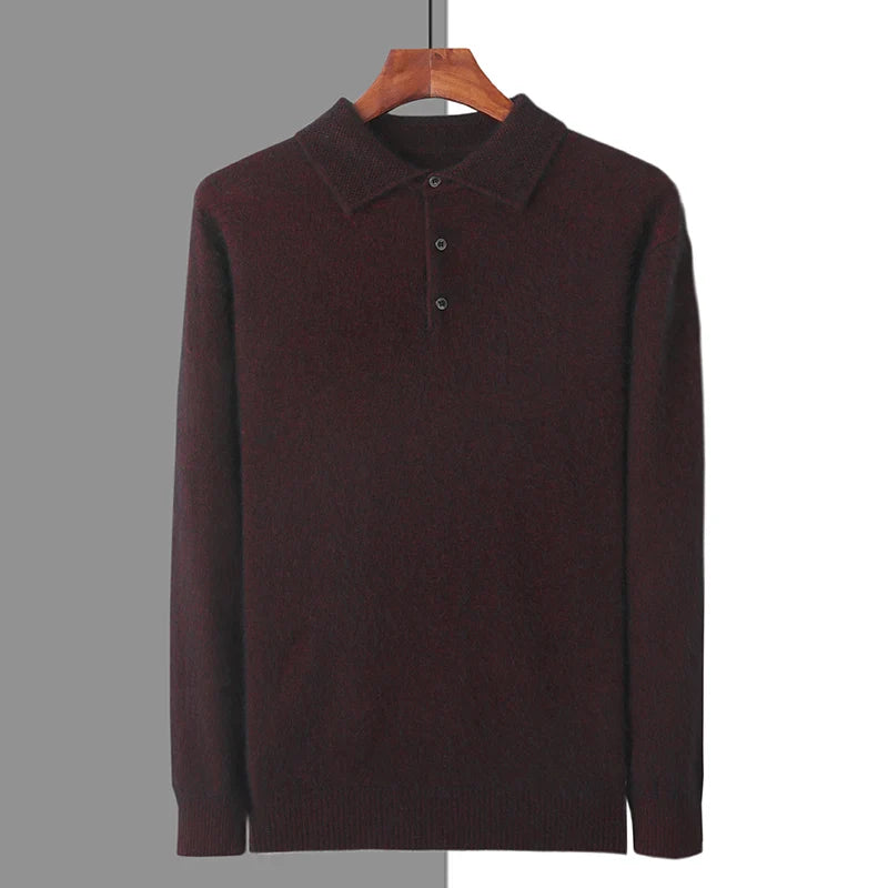 Evoque™ | Mink Cashmere Polo Sweater