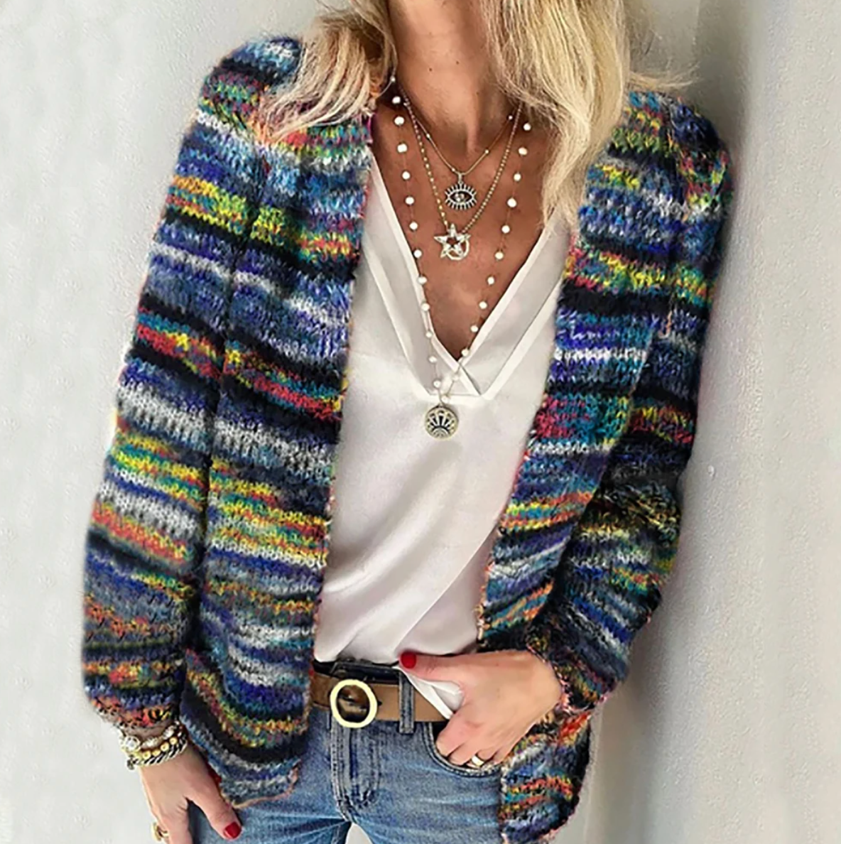 EVOQUE™ | MULTICOLOUR KNIT CARDIGAN