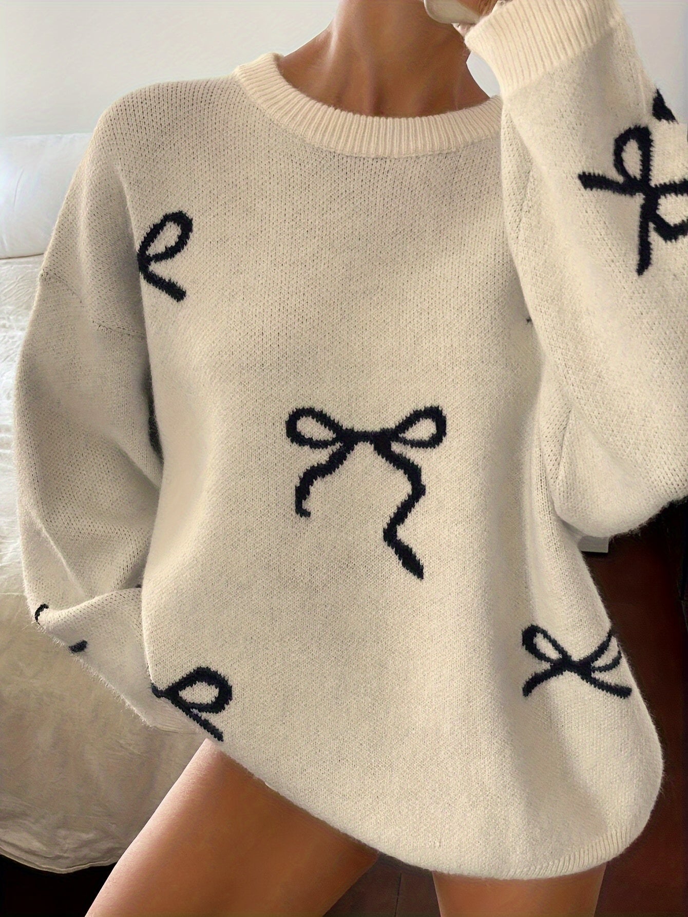 Evoque™ | Bow Detail Knit Sweater