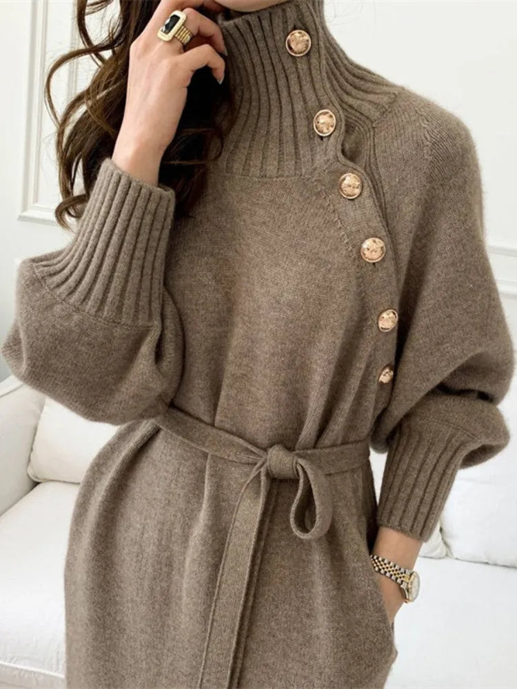 Beyond Chic | Elegant Turtleneck Dress